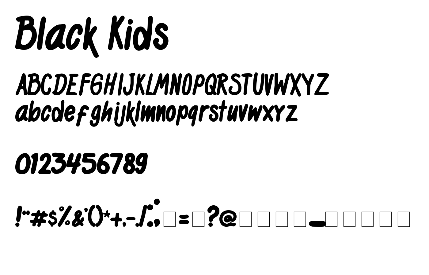 Black Kids Font preview