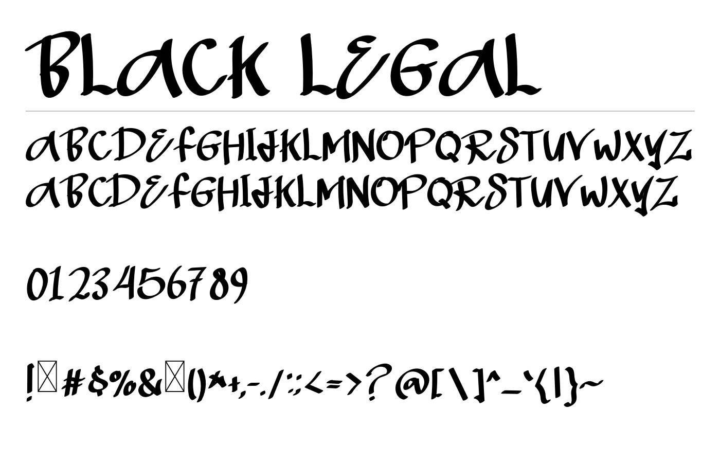 Black Legal Font preview
