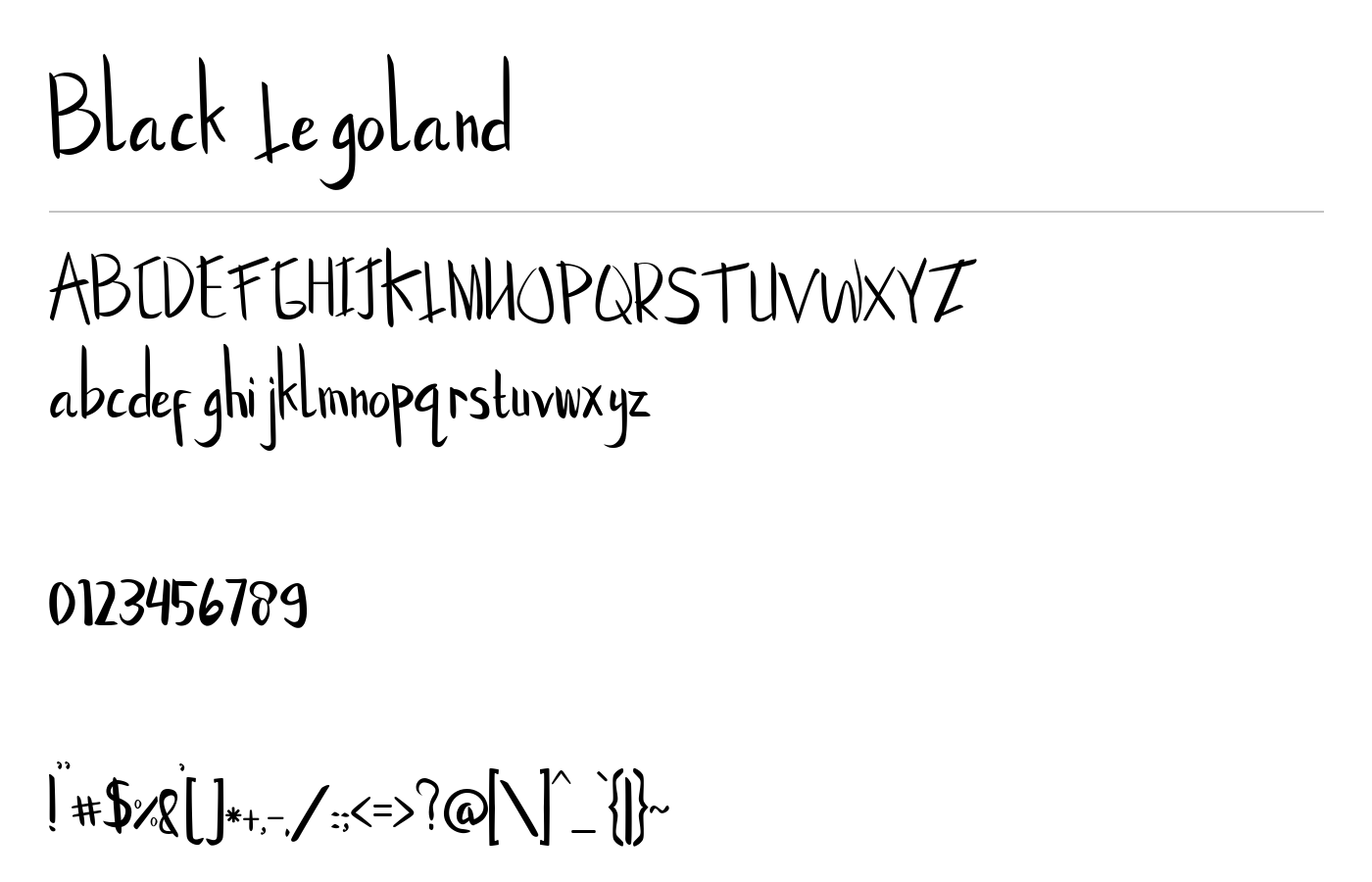 Black Legoland Font preview