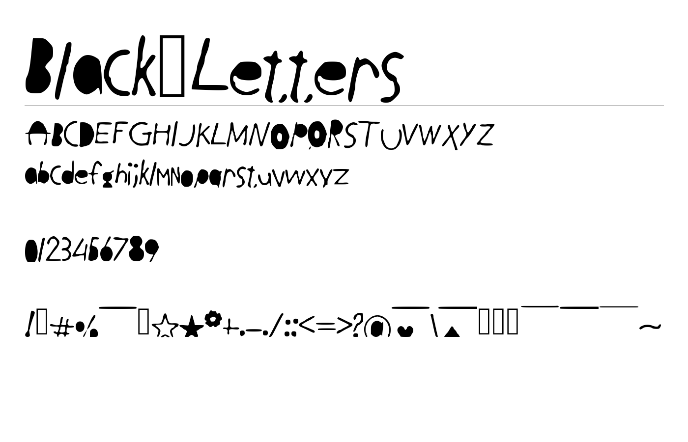 Black_Letters Font preview