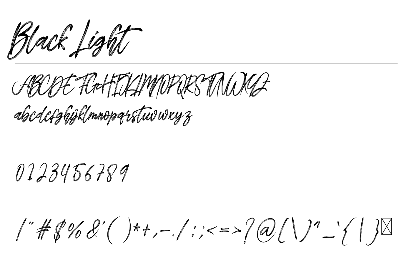 Black Light Font preview