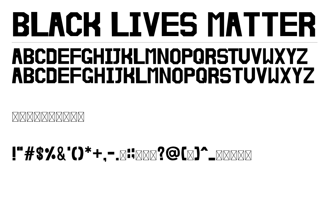 Black Lives Matter Font preview