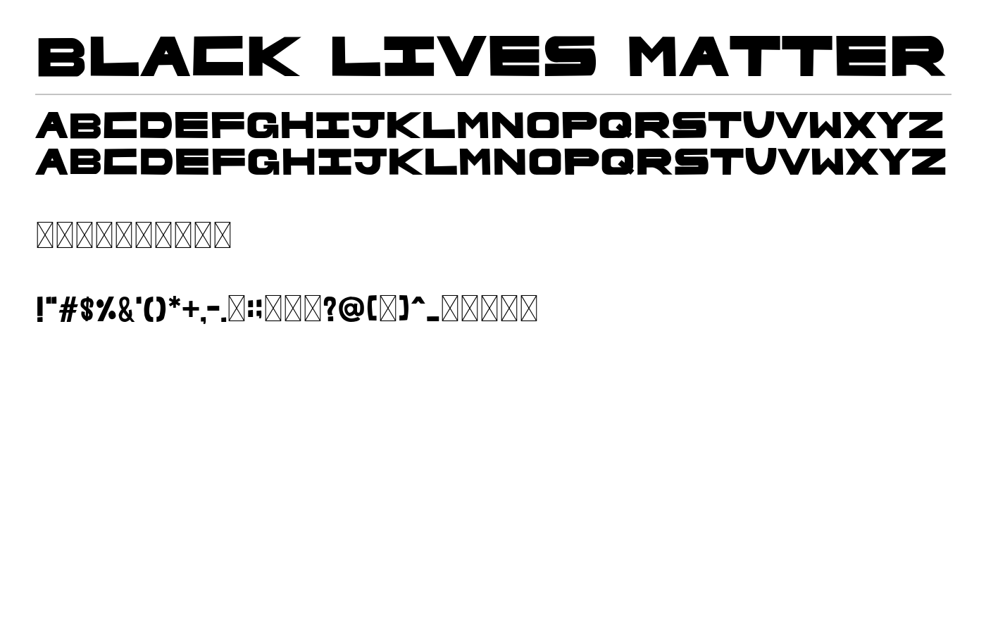 Black Lives Matter Font preview