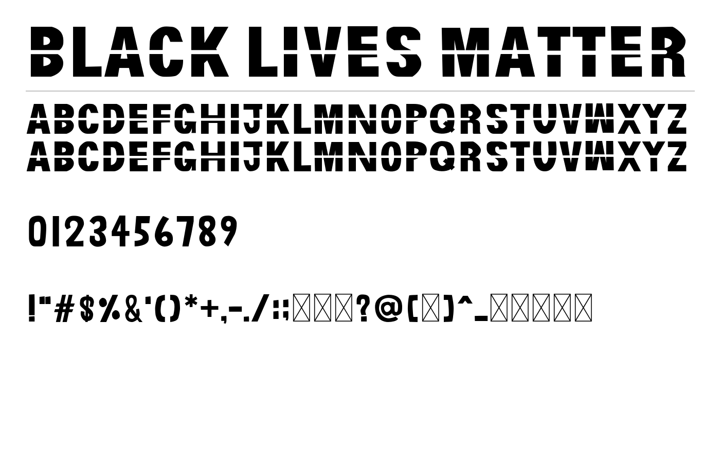 Black Lives Matter Font preview