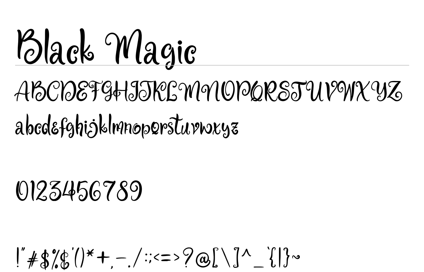 Black Magic Font preview