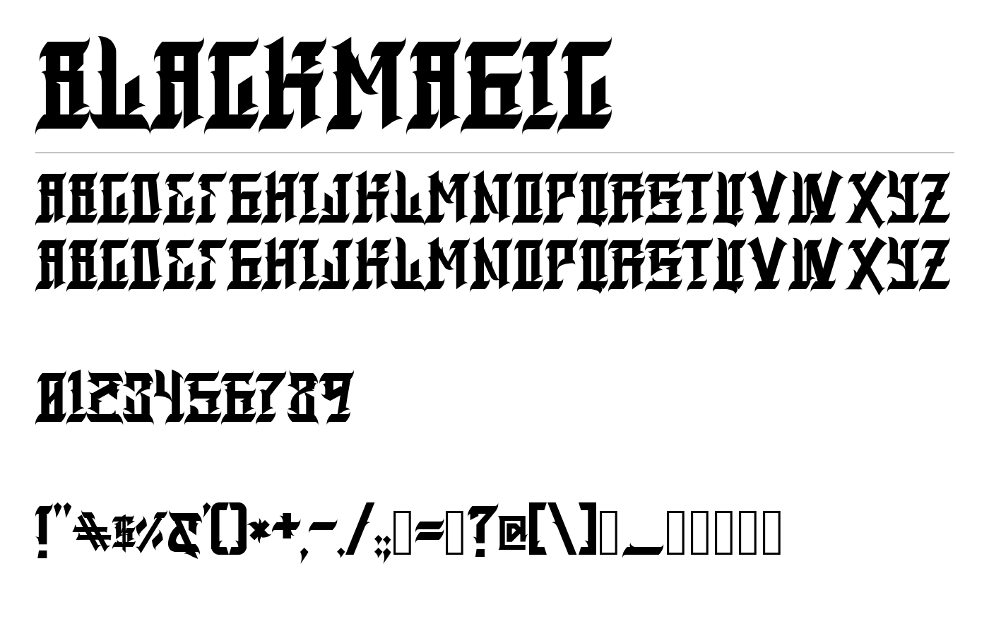 blackmagic Font preview