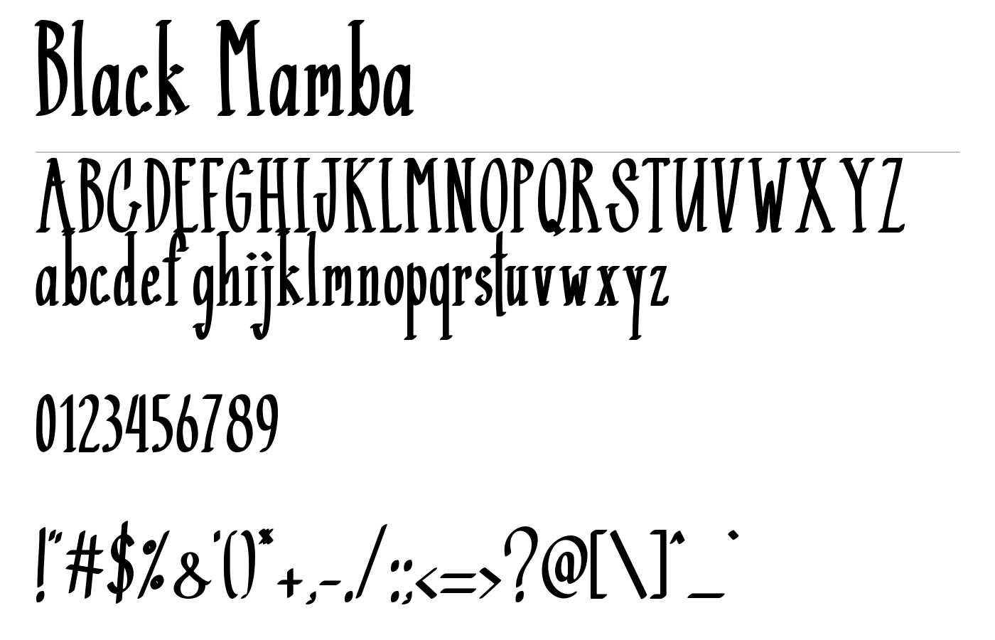 Black Mamba Font preview