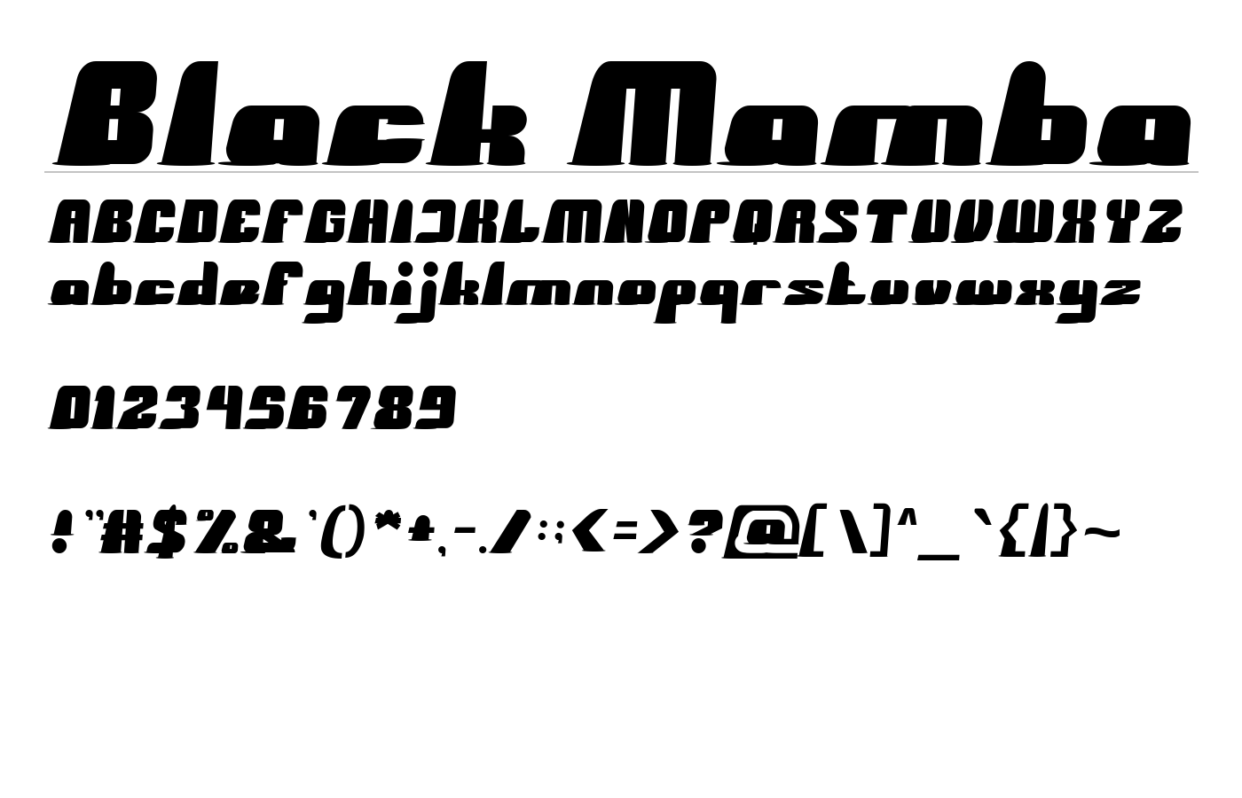 Black Mamba Font preview