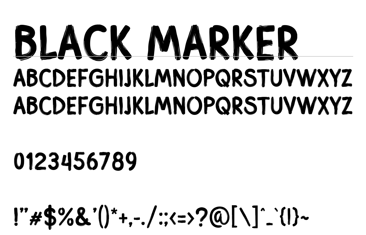 Black Marker Font preview