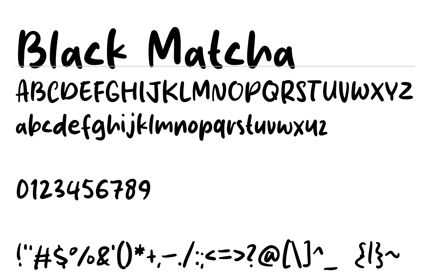 Black Matcha Font preview
