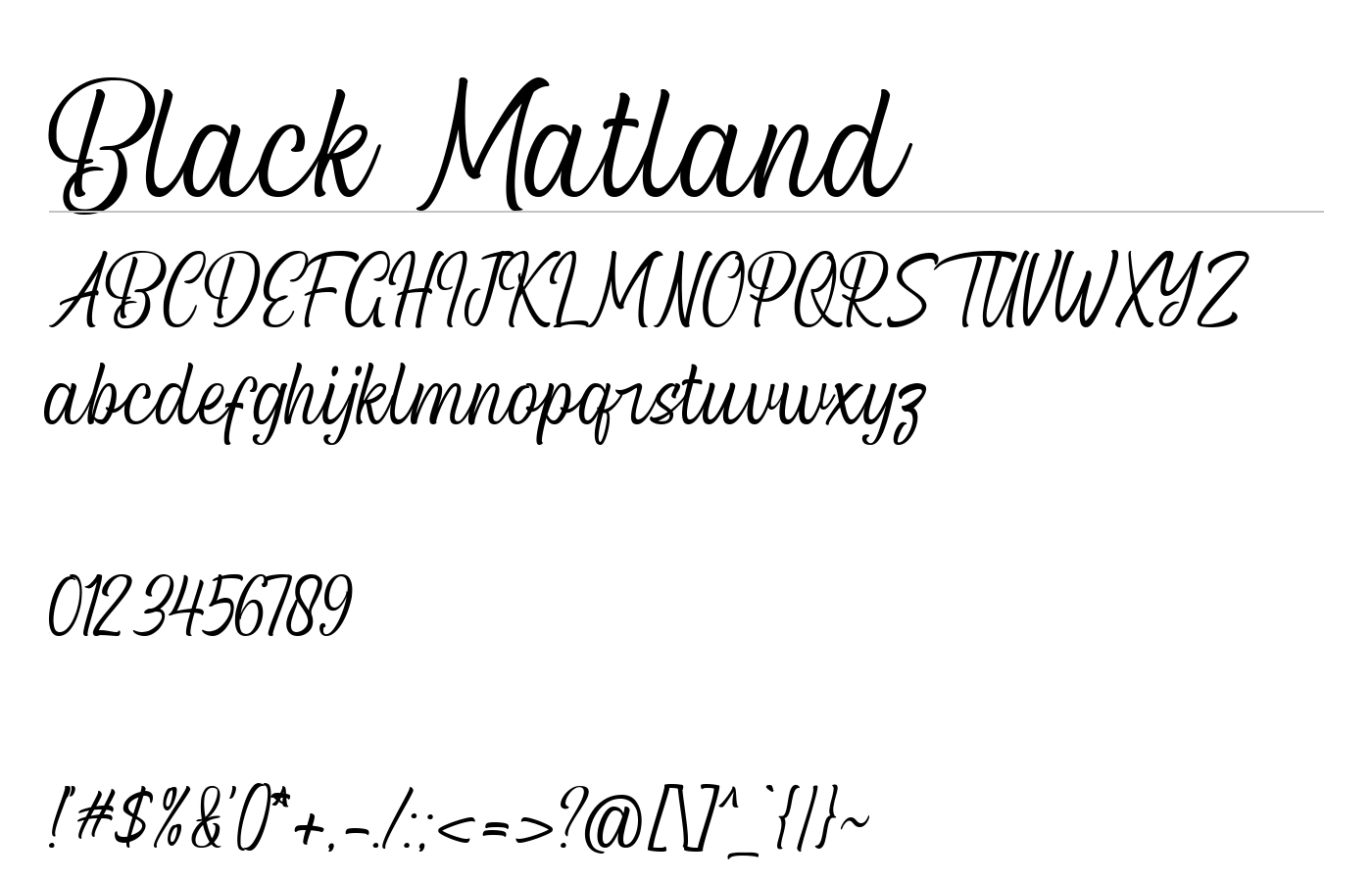 Black Matland Font preview