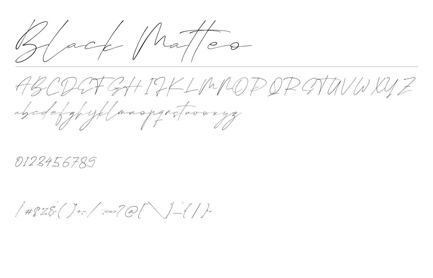 Black Matteo Font preview
