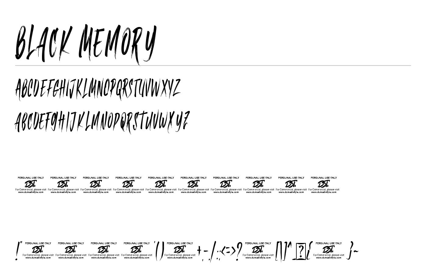 Black Memory Font preview