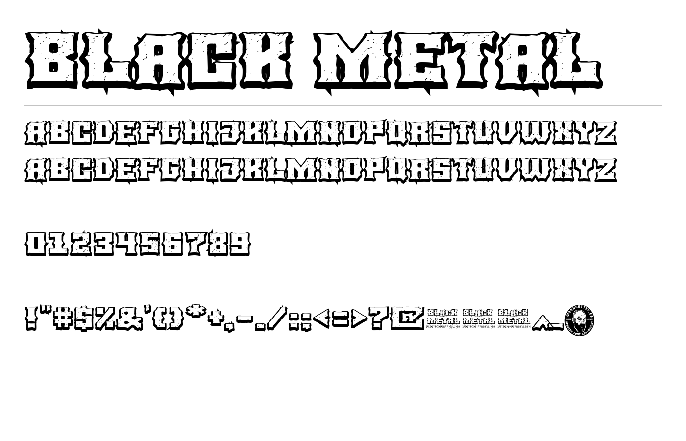 BLACK METAL Font preview