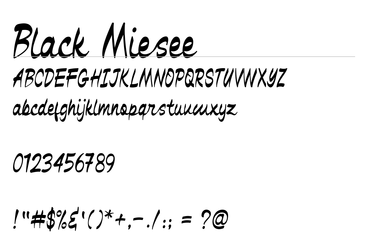 Black Miesee Font preview