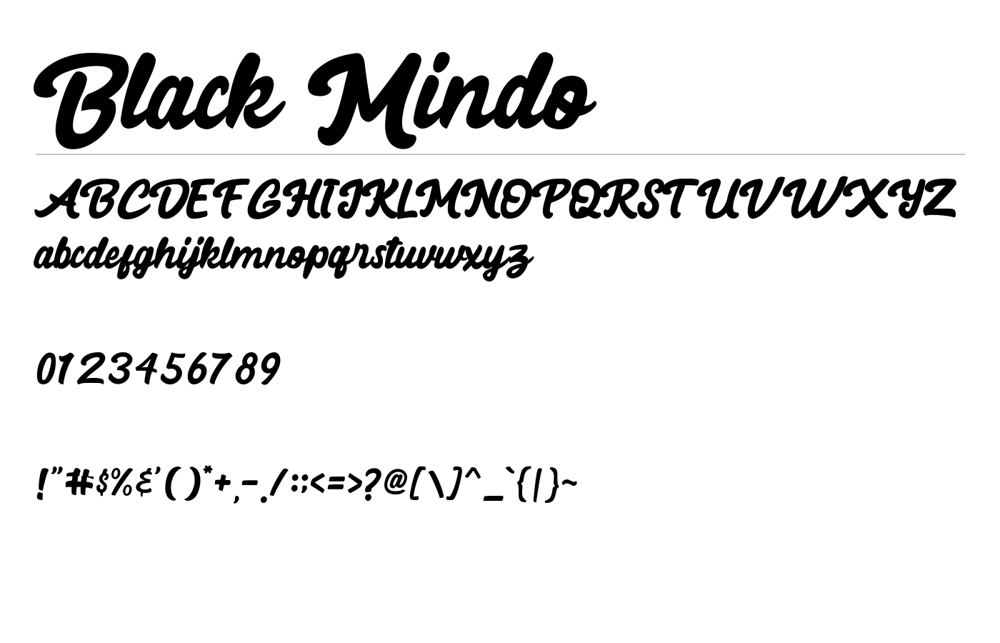 Black Mindo Font preview