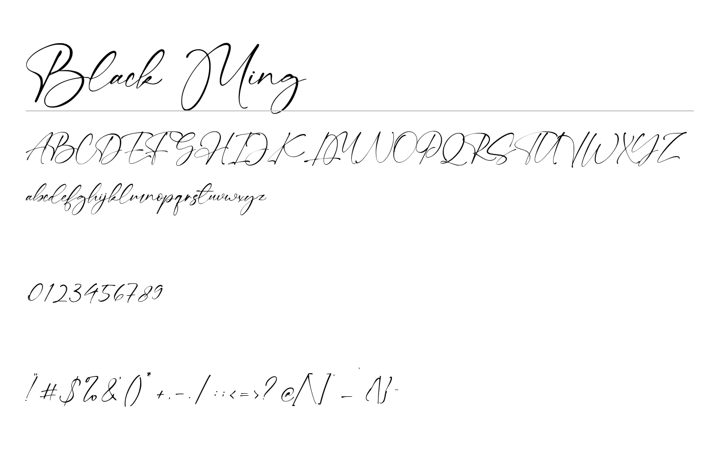 Black Ming Font preview