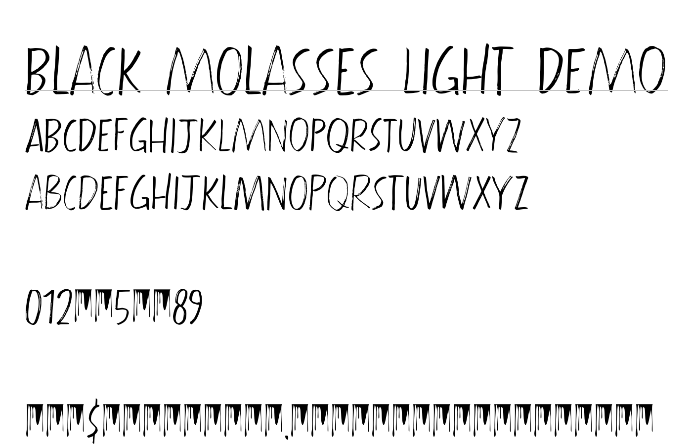 Black Molasses Light DEMO Font preview