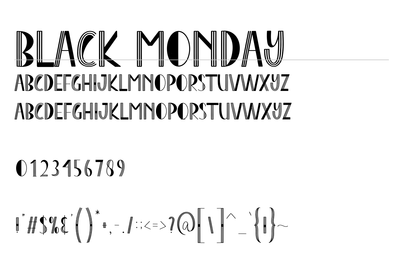 Black Monday Font preview