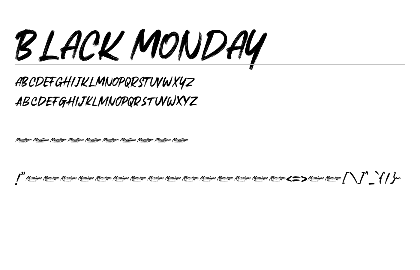 BLACK MONDAY Font preview