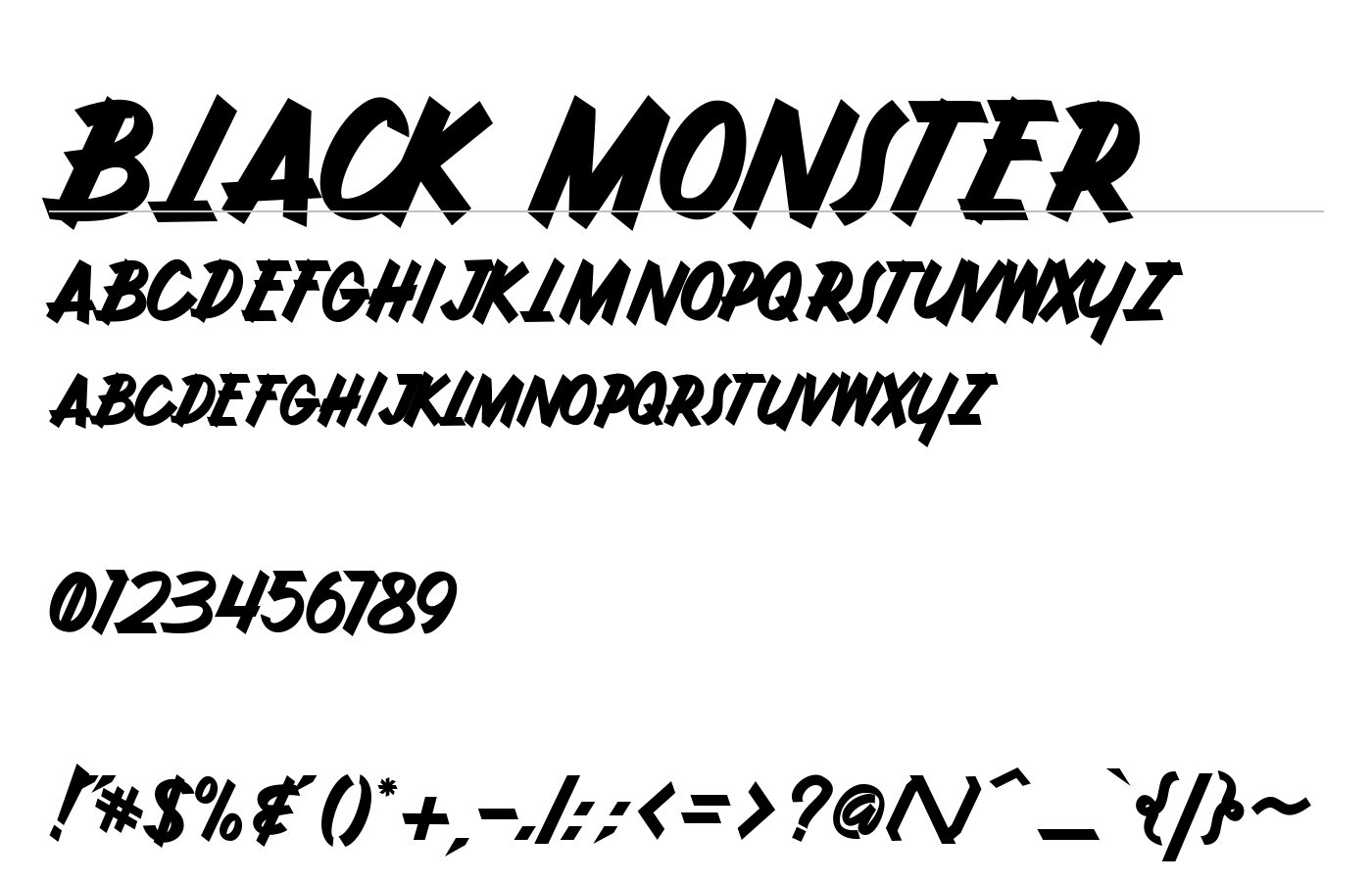 BLACK MONSTER Font preview