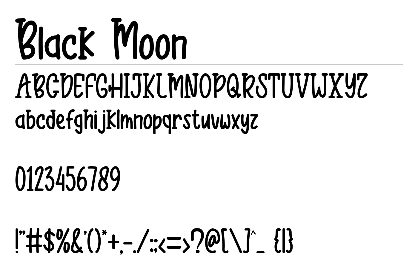 Black Moon Font preview