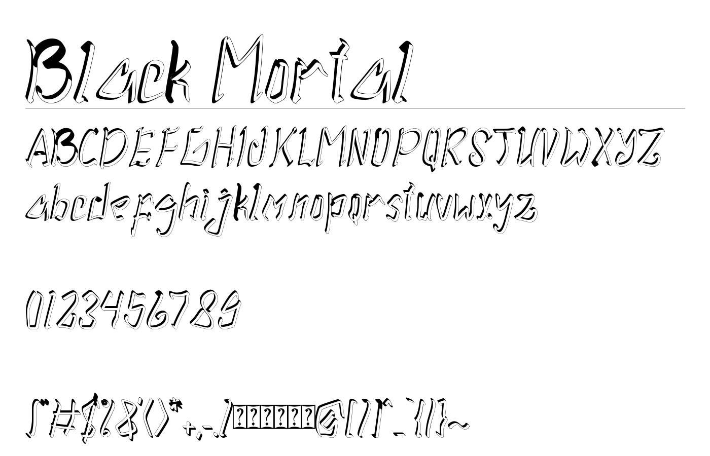 Black Mortal Font preview