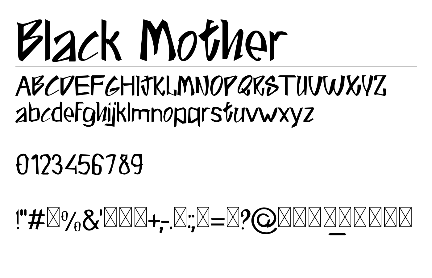 Black Mother Font preview