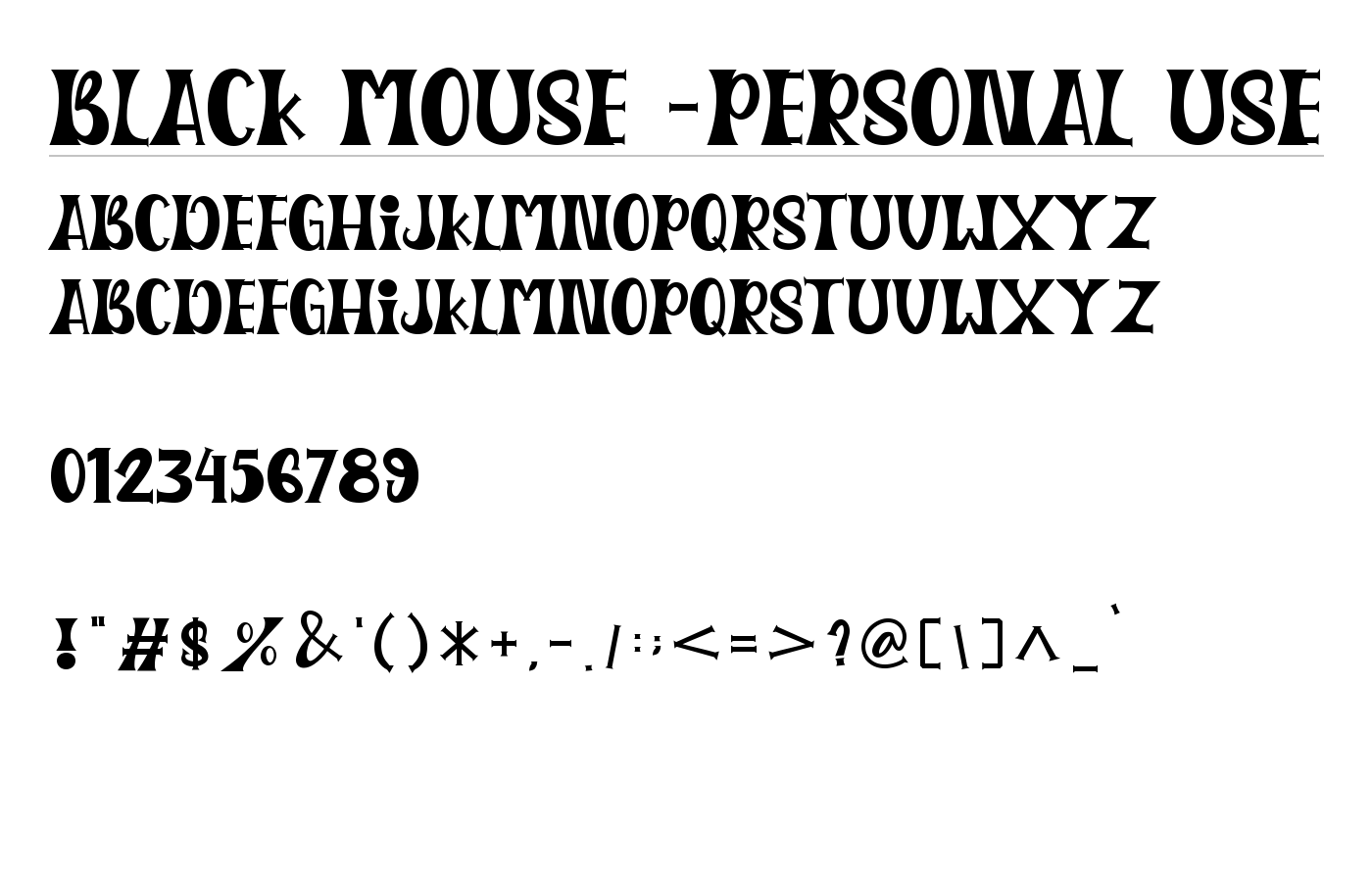 Black Mouse -Personal Use Font preview