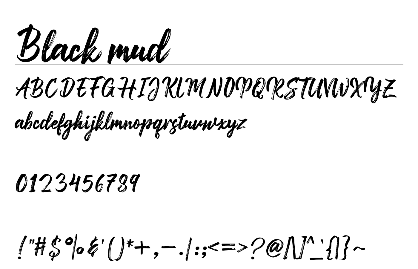 Black mud Font preview