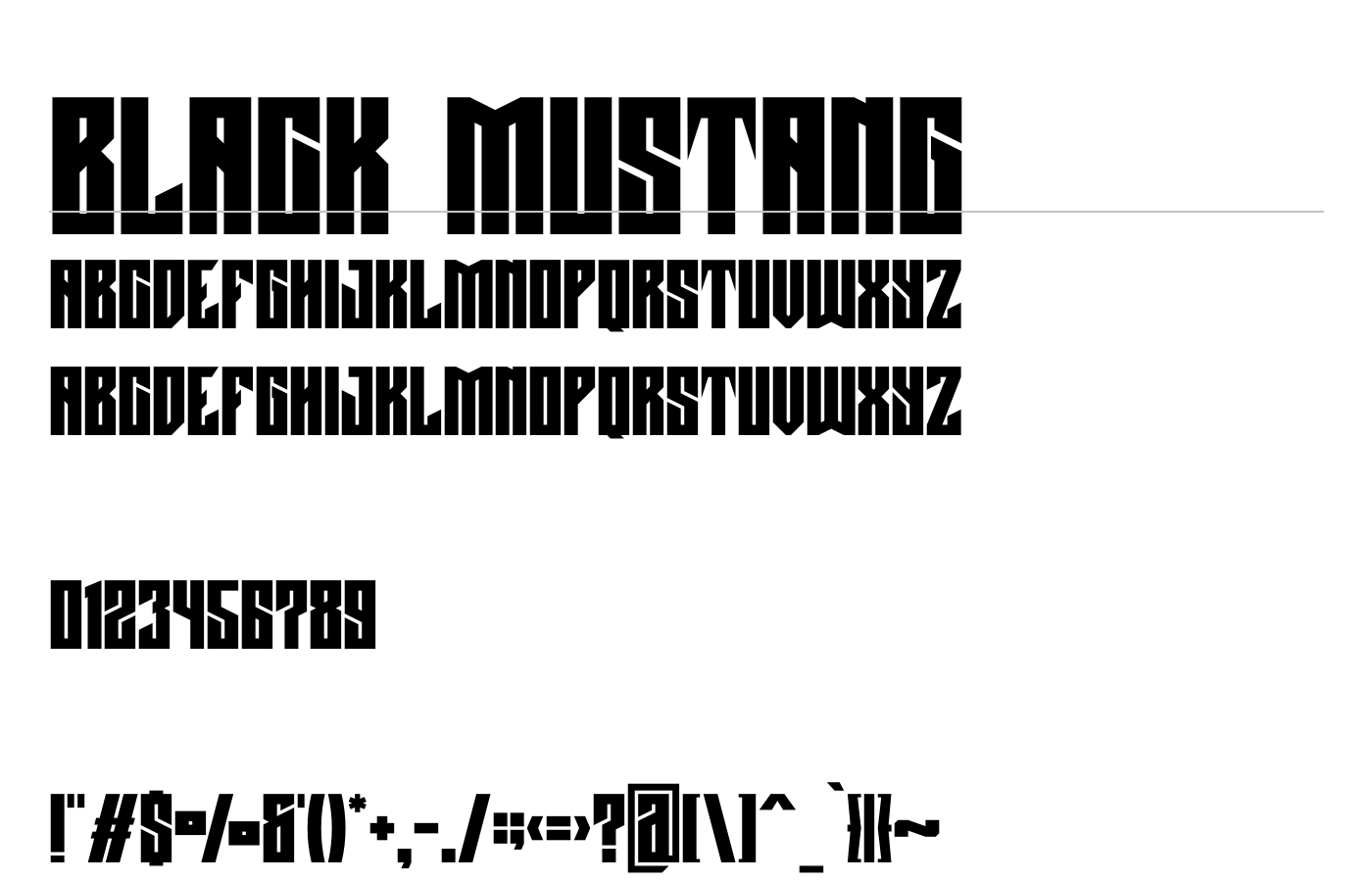 Black Mustang Font preview