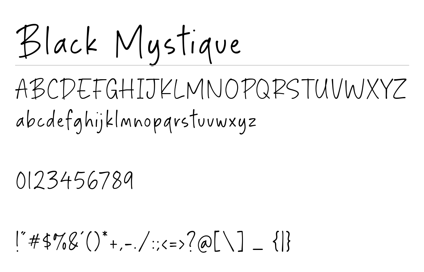 Black Mystique Font preview