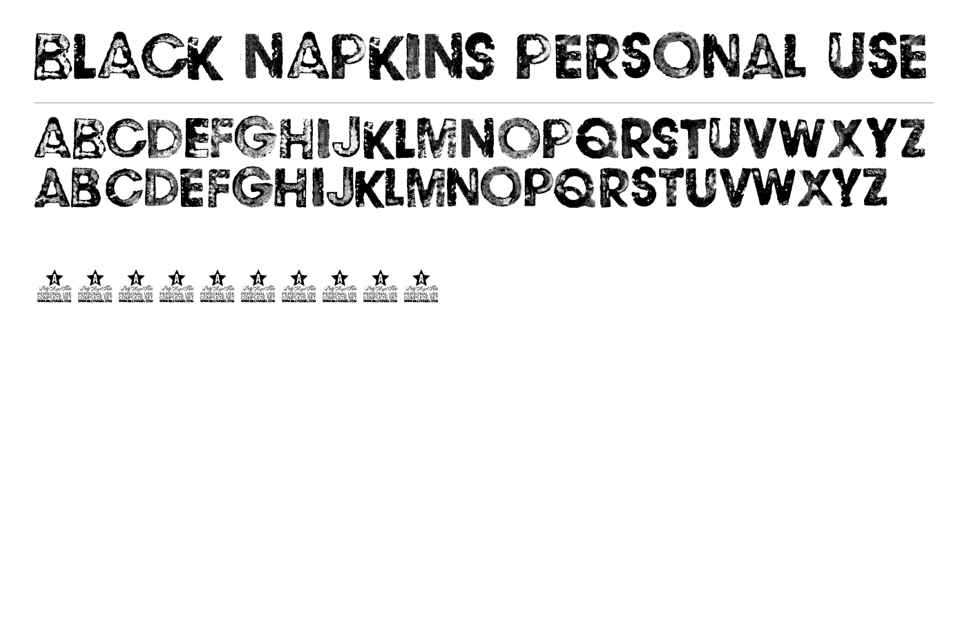 BLACK NAPKINS Personal Use Font preview