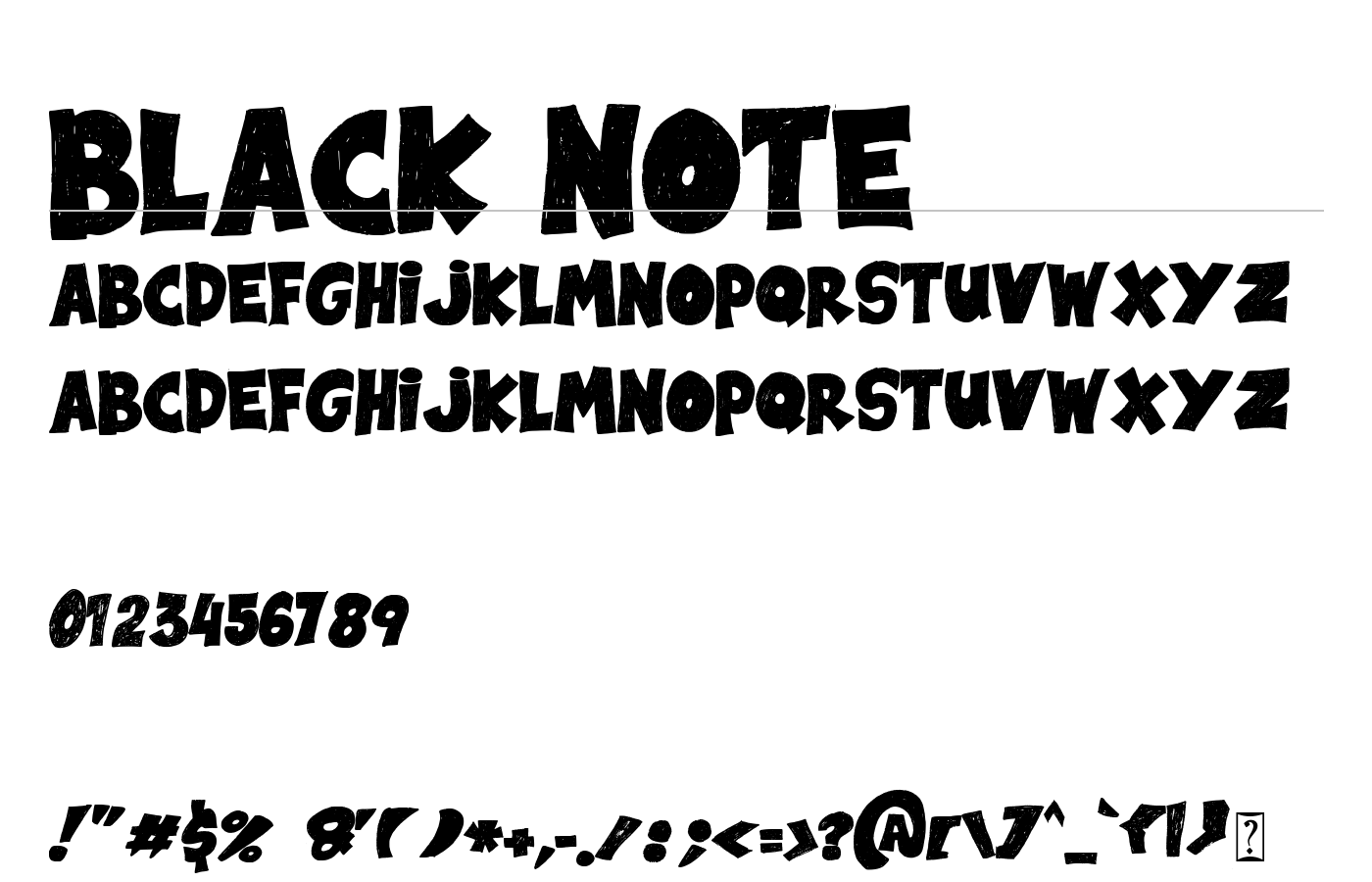 Black Note Font preview