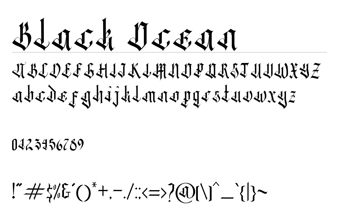 Black Ocean Font preview