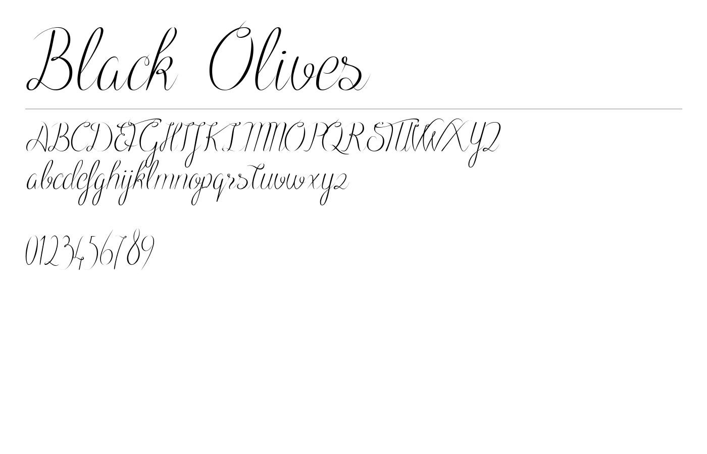 Black Olives Font preview