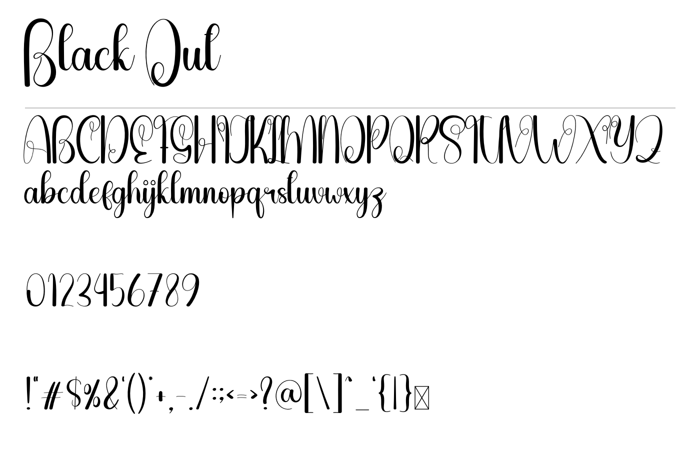 Black Out Font preview