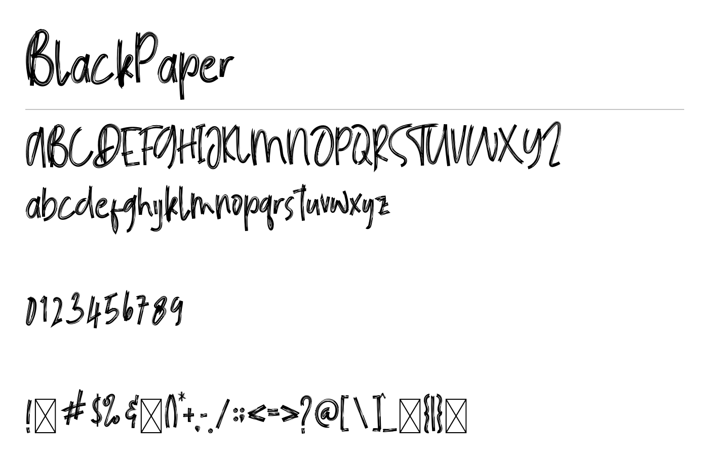 BlackPaper Font preview