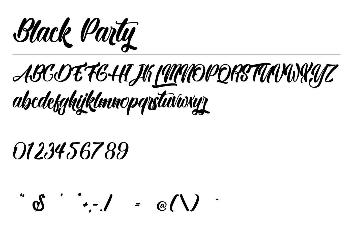 Black Party Font preview