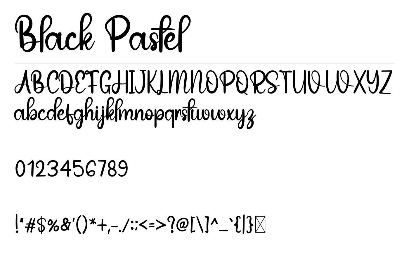Black Pastel Font preview