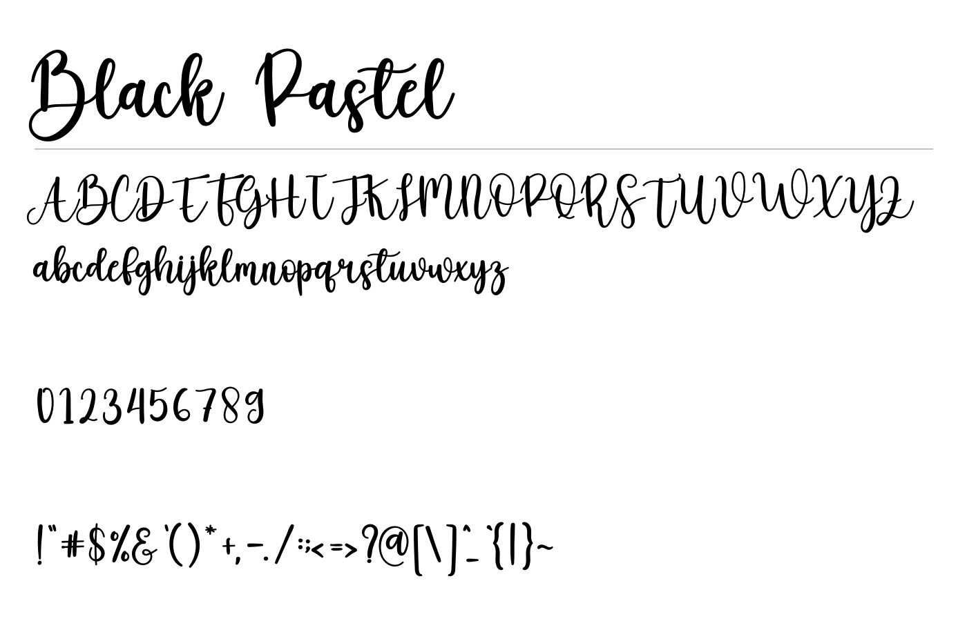 Black Pastel Font preview
