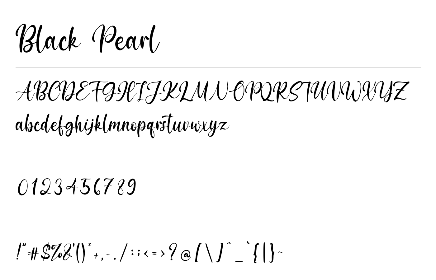 Black Pearl Font preview