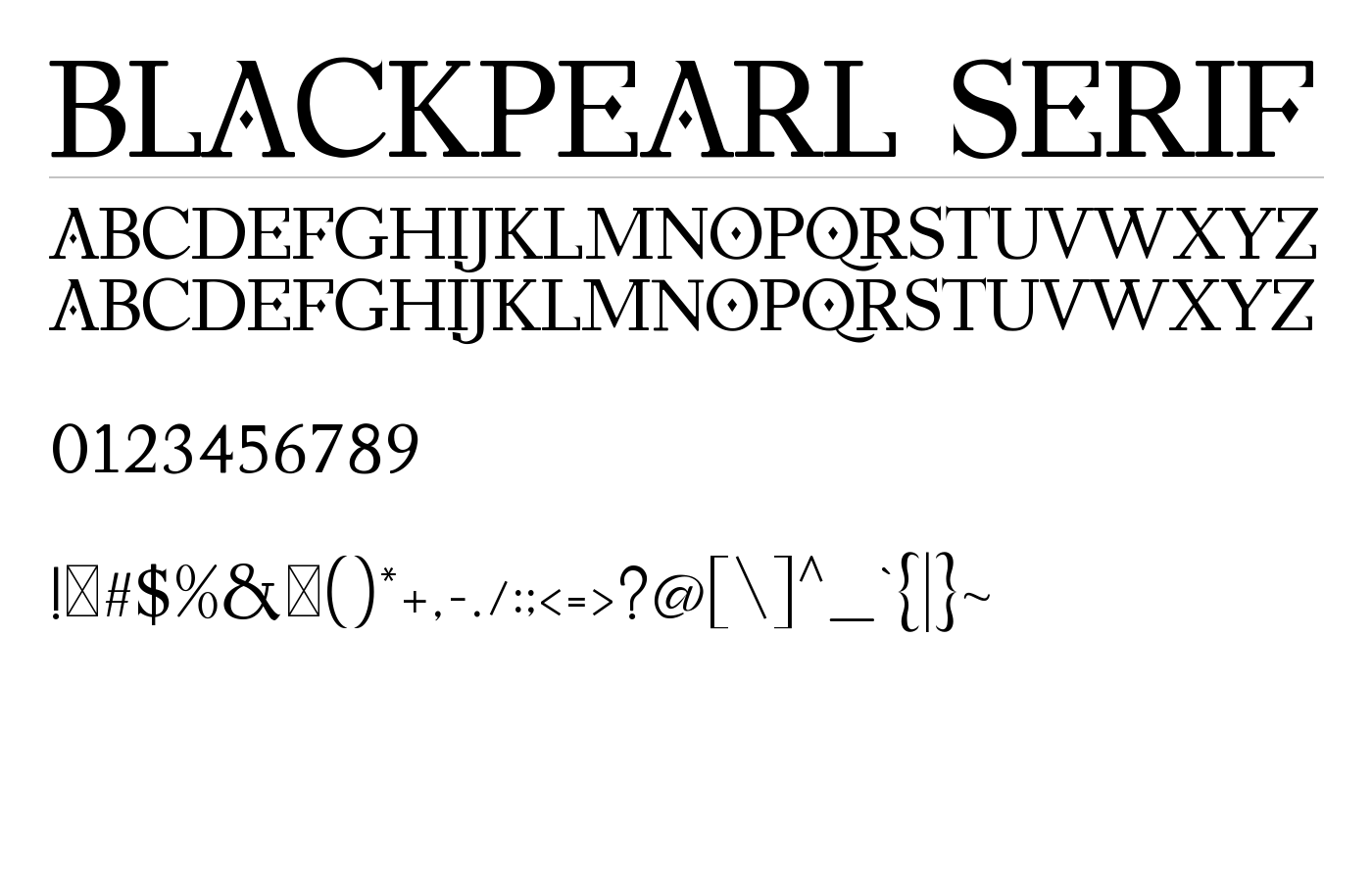 Black Pearl Font preview