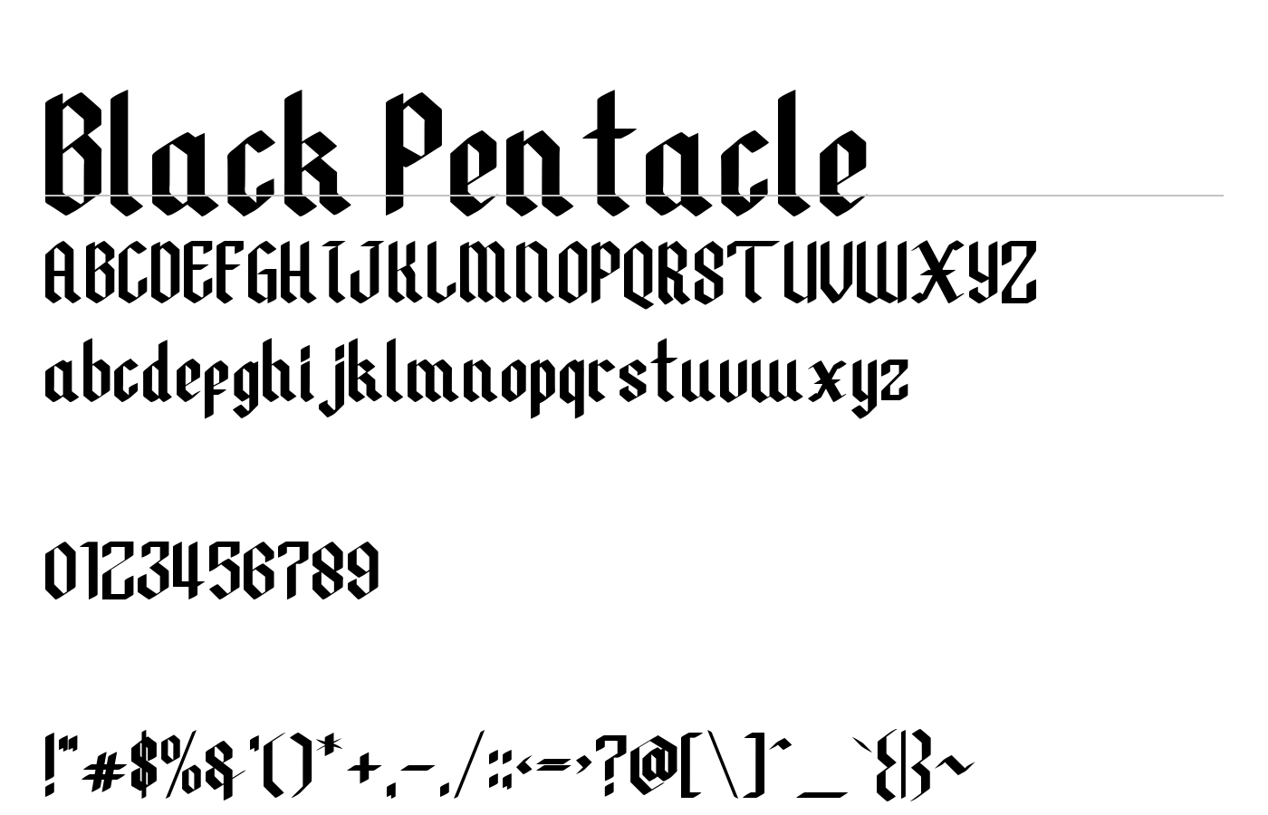 Black Pentacle Font preview