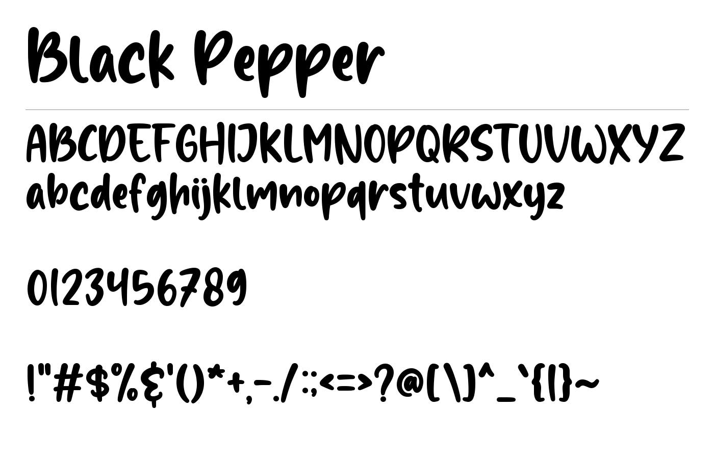 Black Pepper Font preview
