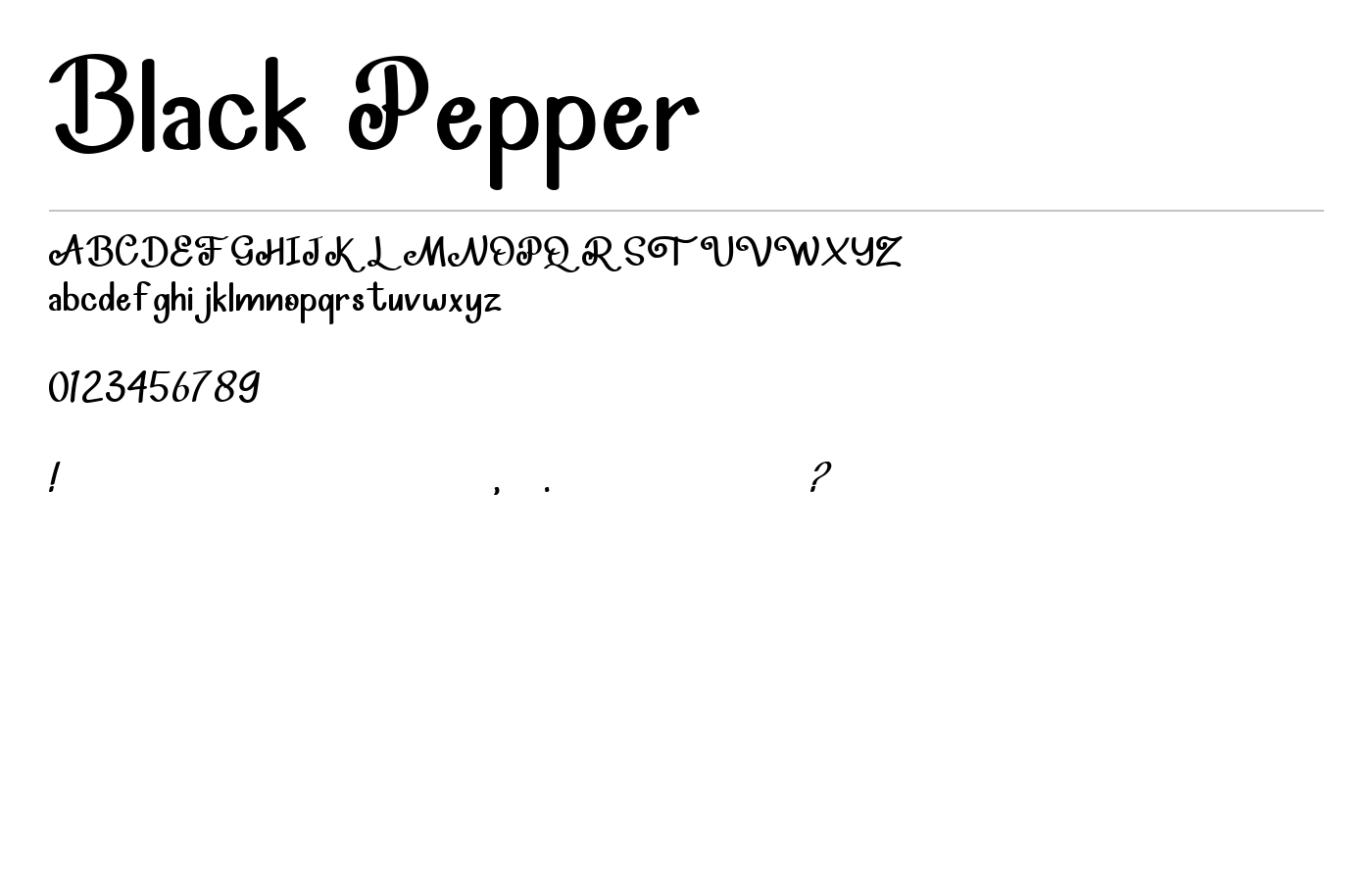 Black Pepper Font preview