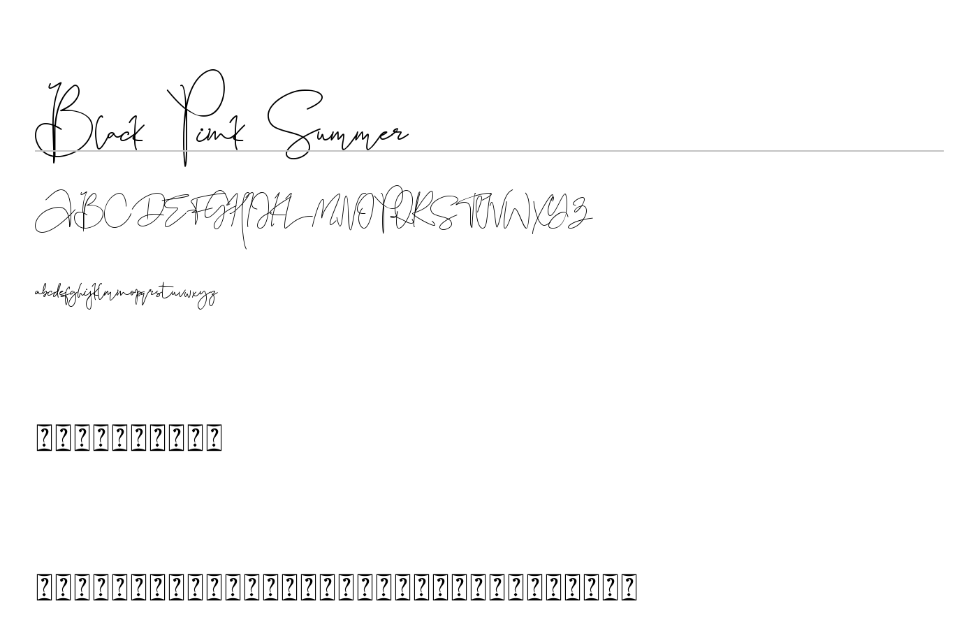 Black Pink Summer Font preview