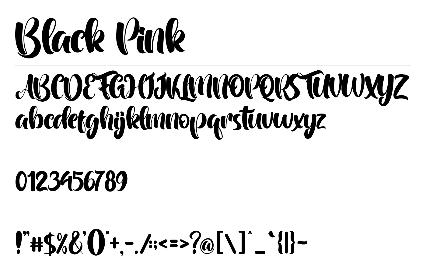 Black Pink Font preview