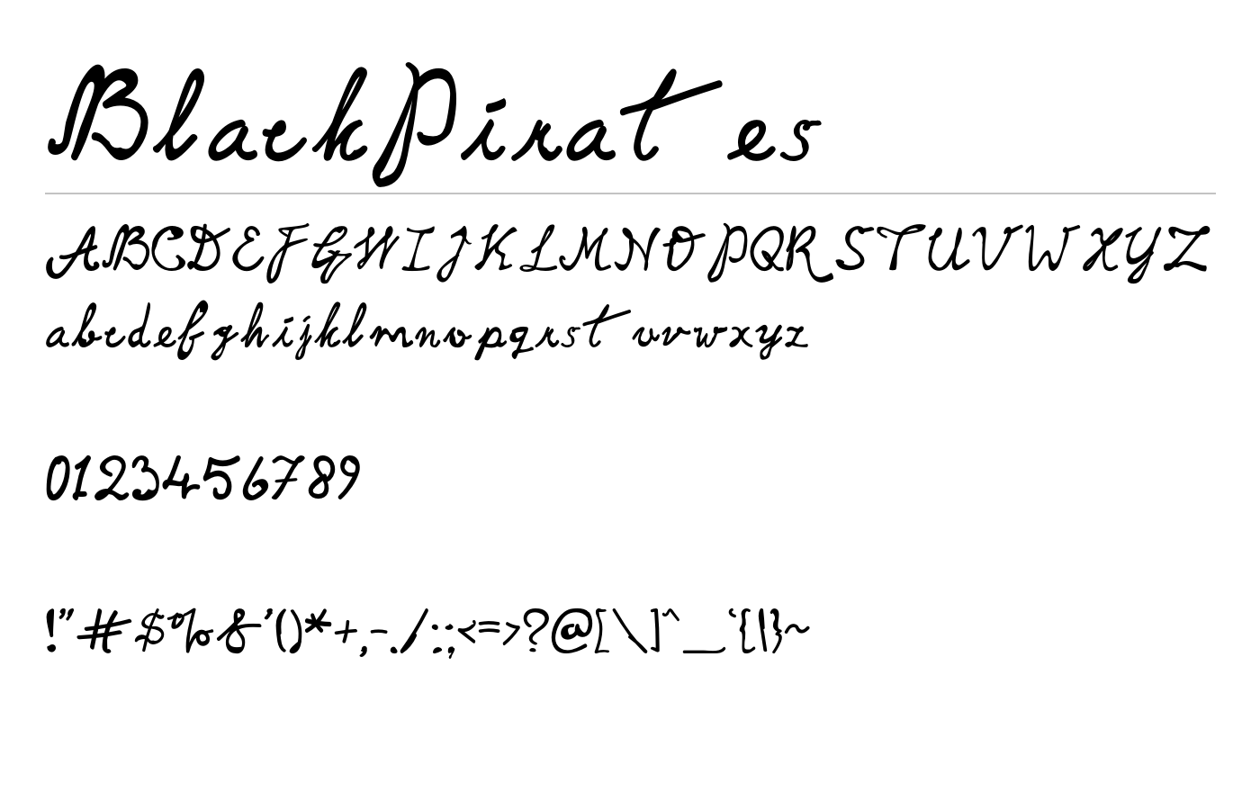 BlackPirates Font preview