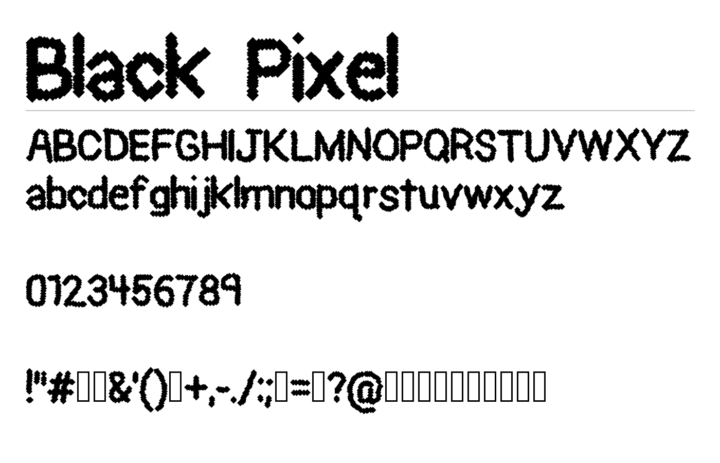 Black Pixel Font preview